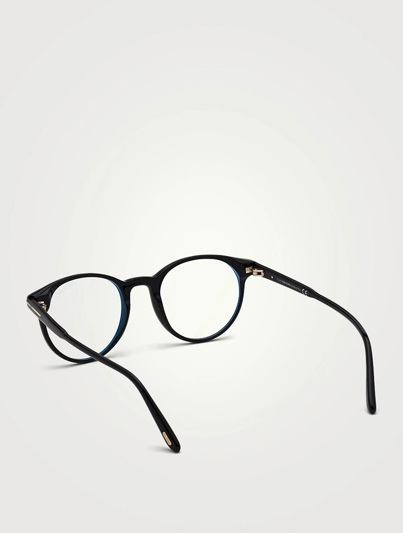 Round Optical Glasses With Blue Block Lenses