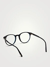 Round Optical Glasses With Blue Block Lenses