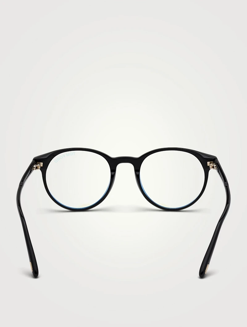 Round Optical Glasses With Blue Block Lenses