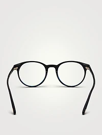 Round Optical Glasses With Blue Block Lenses