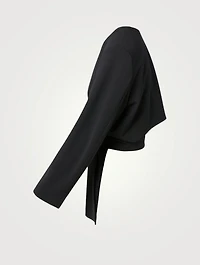 Wool-Blend Waist-Tie Blazer