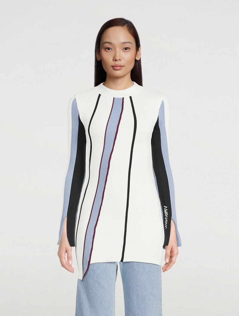Asymmetric Ribbed Knit Top
