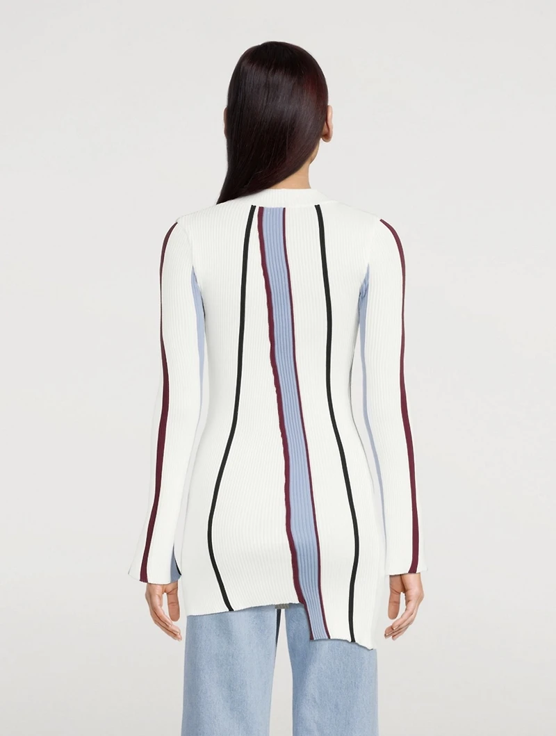 Asymmetric Ribbed Knit Top