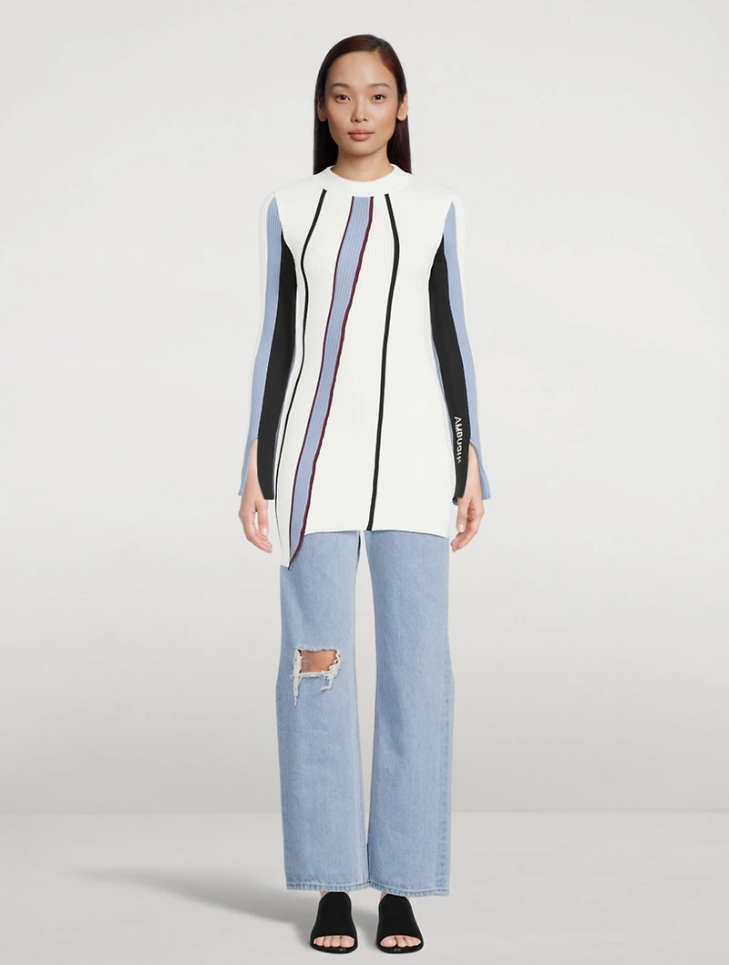 Asymmetric Ribbed Knit Top