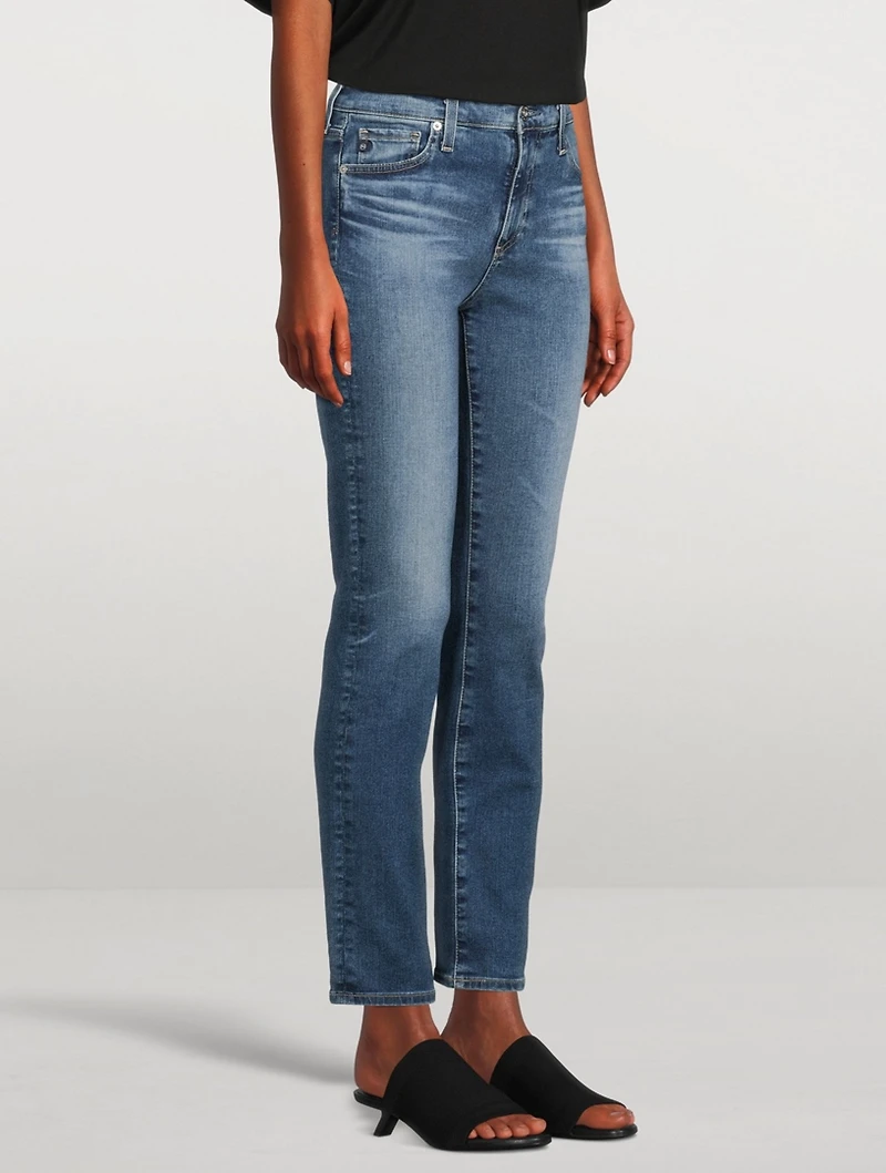 Mari High-Waisted Slim Straight Jeans