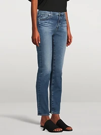 Mari High-Waisted Slim Straight Jeans