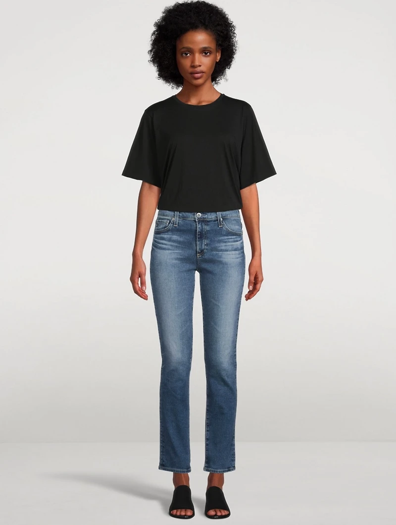 Mari High-Waisted Slim Straight Jeans