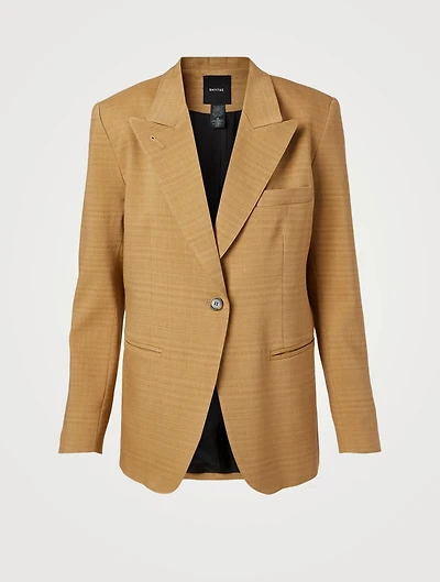 90's Linen-Blend Oversized Blazer