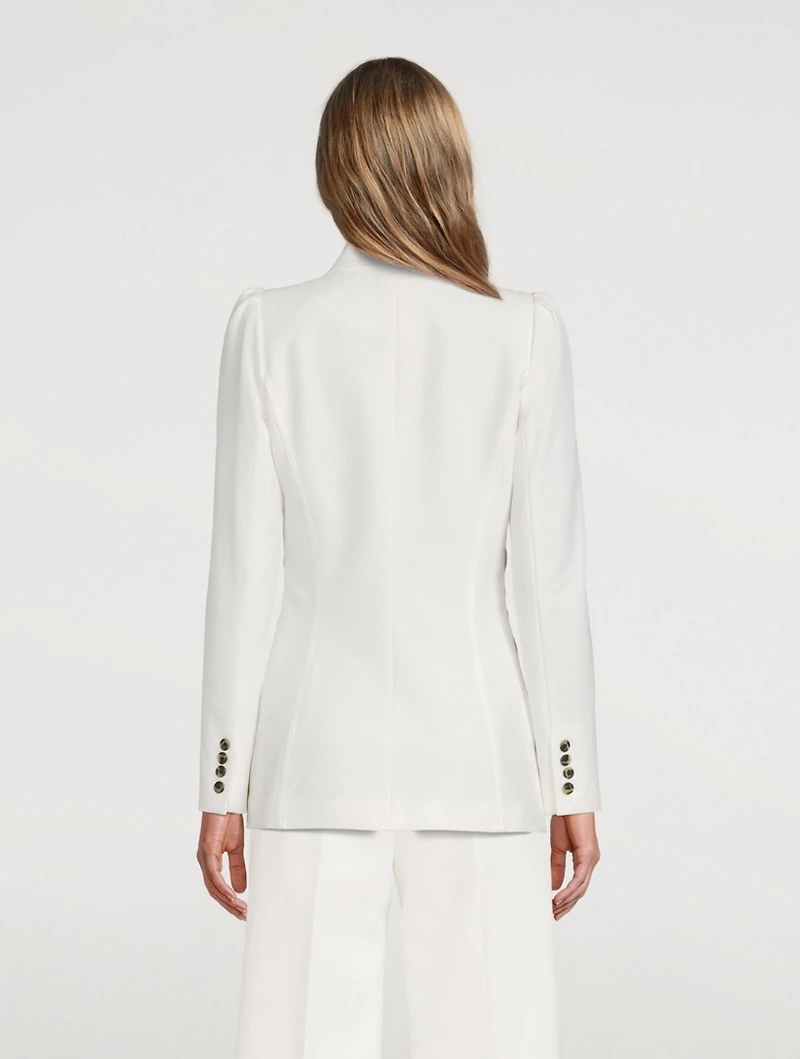 Seersucker Ruched Blazer