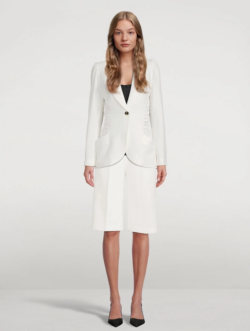 Seersucker Ruched Blazer