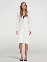 Seersucker Ruched Blazer