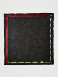 Skull And Stripe Border Scarf
