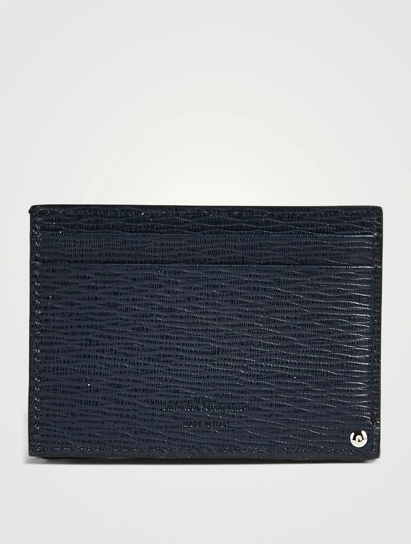 Gancini Leather Card Holder With Pull-Out ID Window