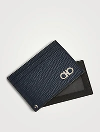 Gancini Leather Card Holder With Pull-Out ID Window