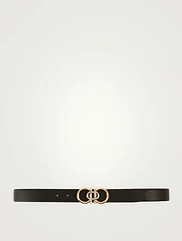 Reversible And Adjustable Leather Gancini Belt