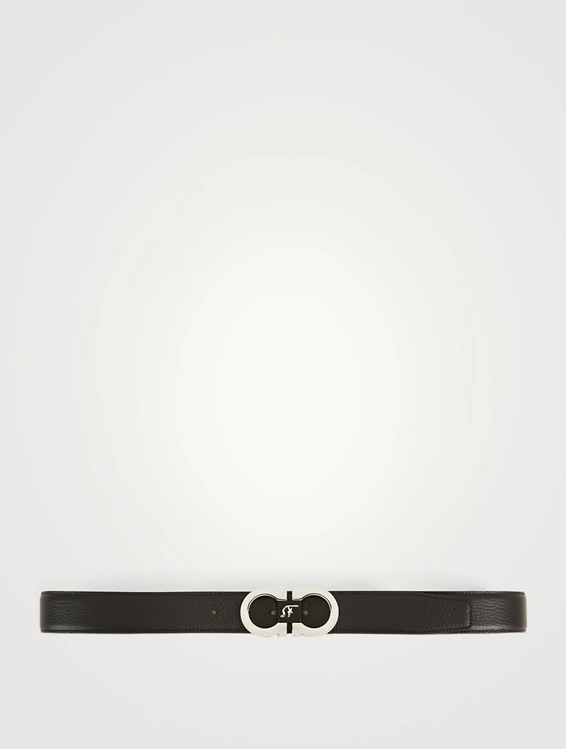 Reversible And Adjustable Leather Gancini Belt