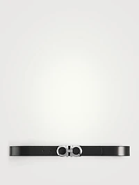 Reversible And Adjustable Leather Gancini Belt