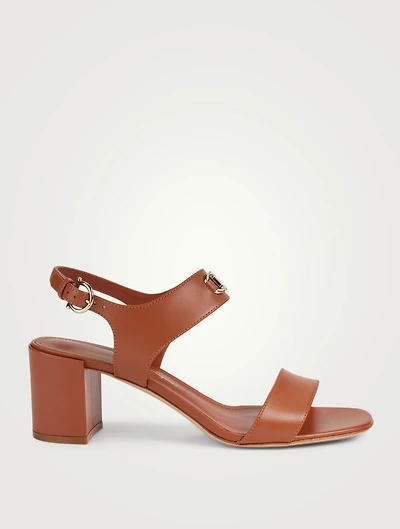 Cayla 55 Leather Heeled Slingback Sandals