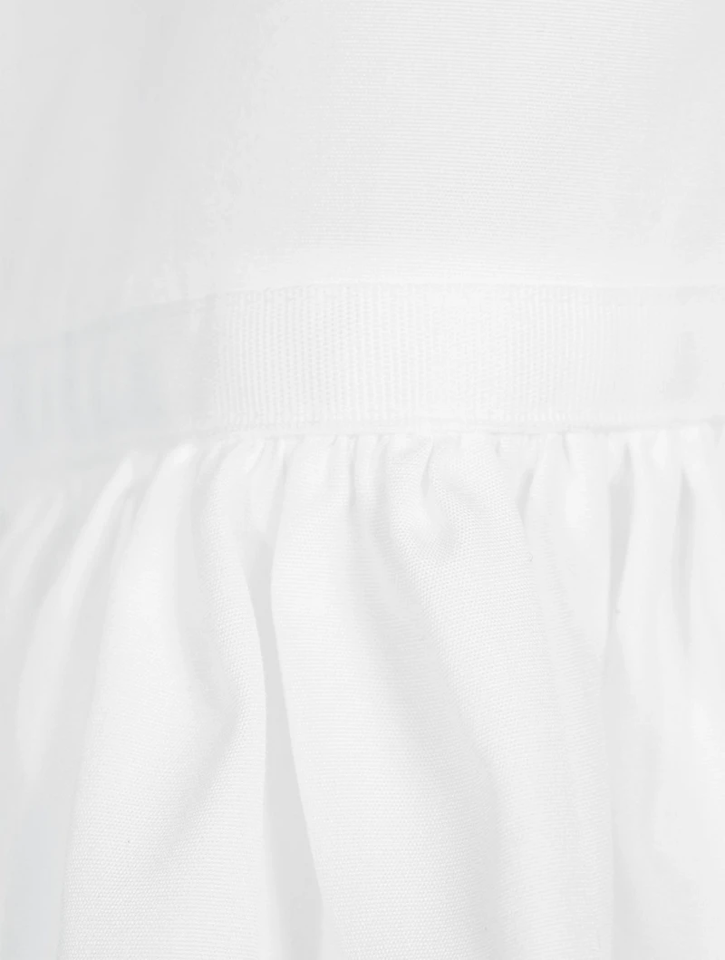 Cotton Broad Neck-Tie Shirt