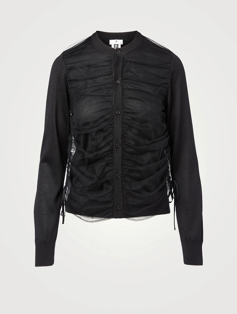 Silk And Nylon Tulle Cardigan