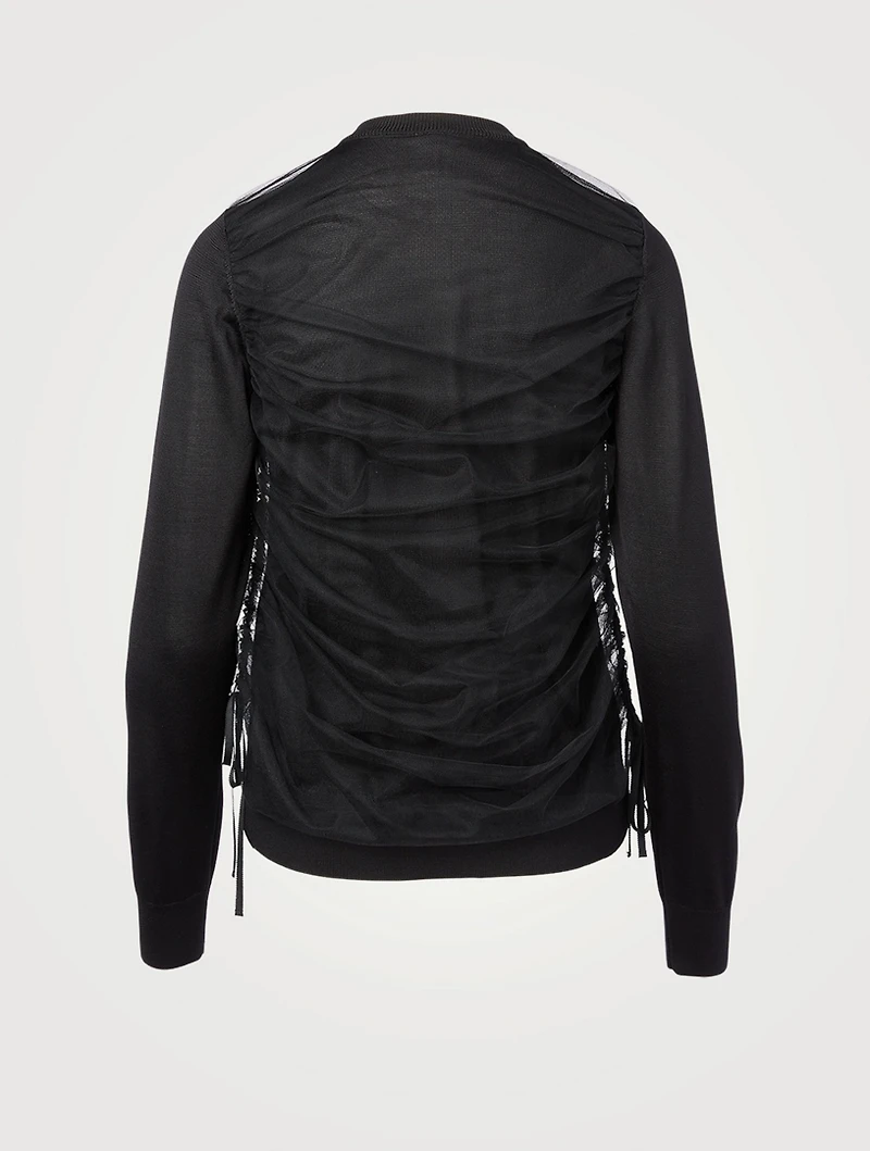 Silk And Nylon Tulle Cardigan