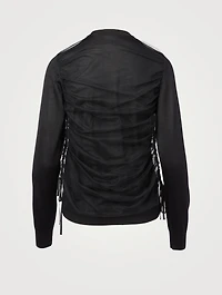 Silk And Nylon Tulle Cardigan
