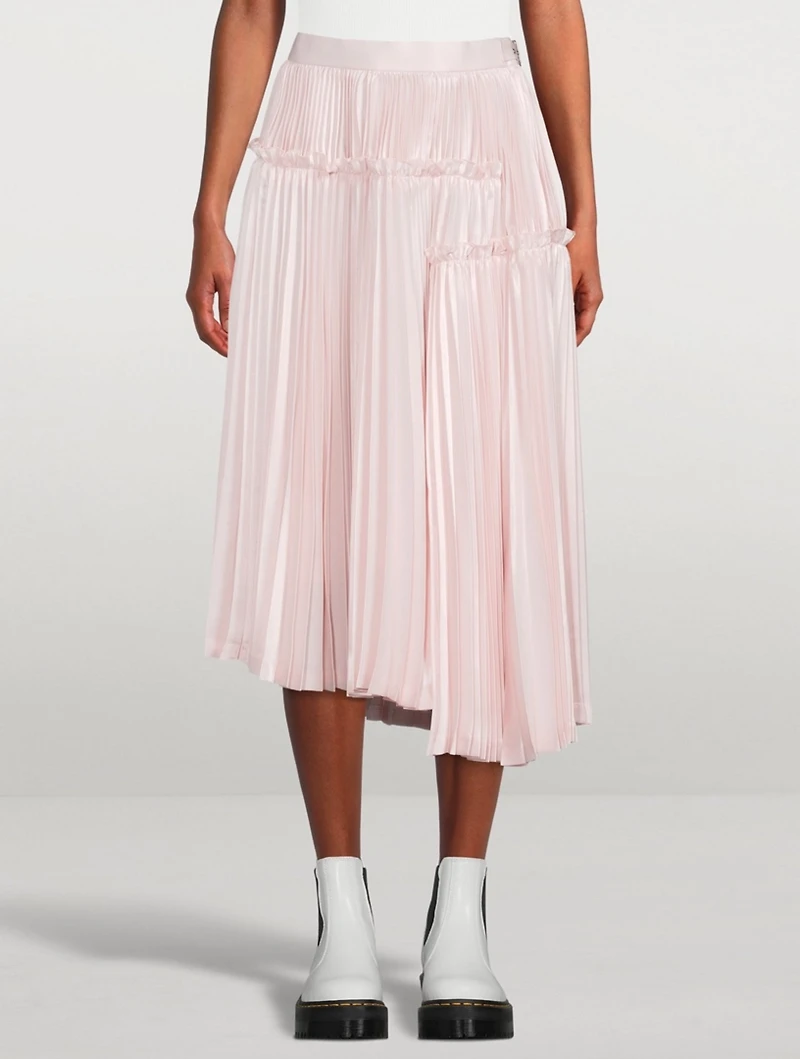 Polyester Satin Pleated Skirt