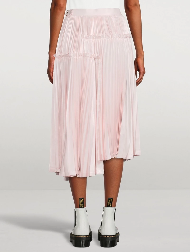 Polyester Satin Pleated Skirt