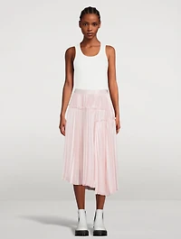 Polyester Satin Pleated Skirt