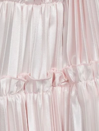 Polyester Satin Pleated Skirt