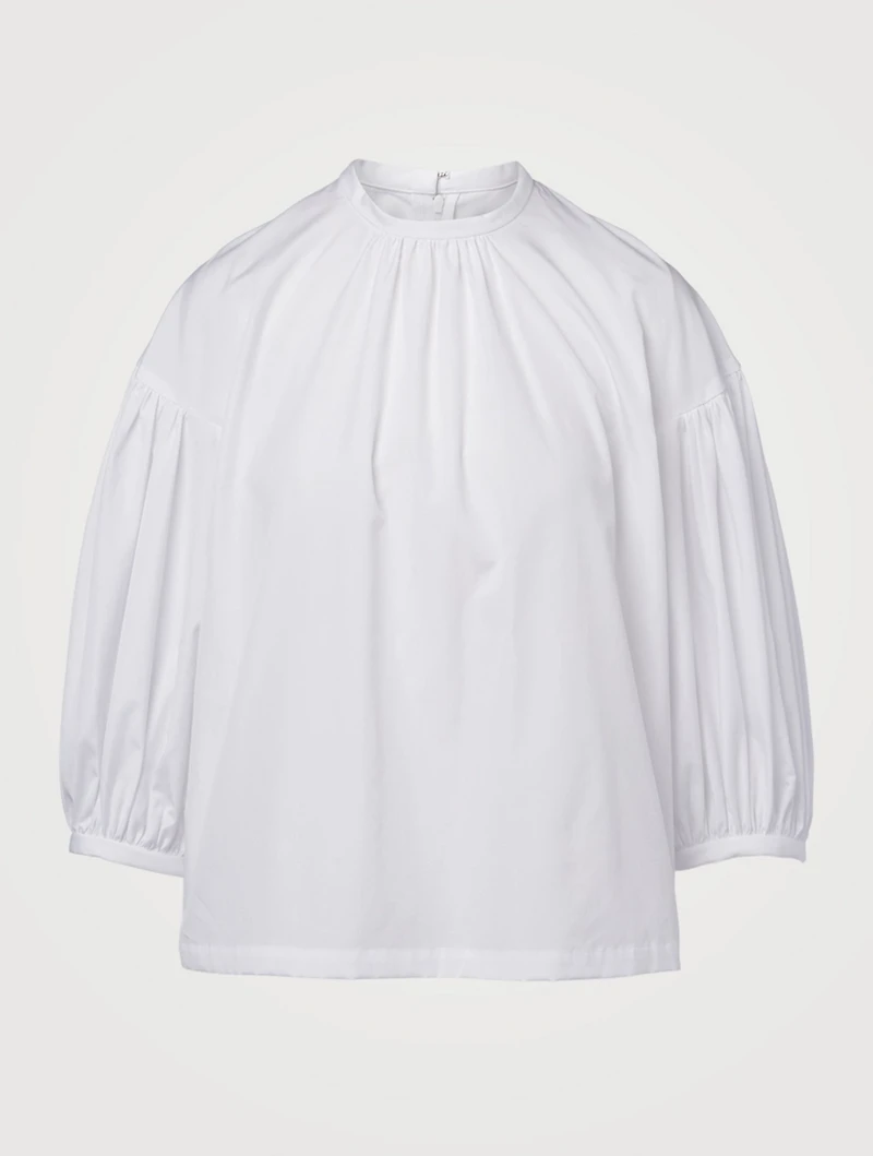 Cotton Quarter-Sleeve Blouse