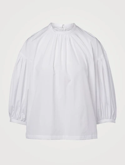 Cotton Quarter-Sleeve Blouse