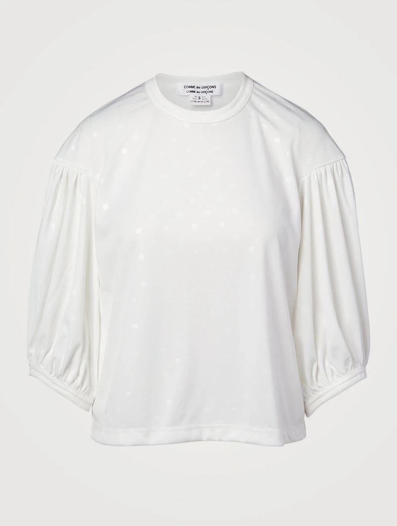 Polyester Blouse With Embossed Dots