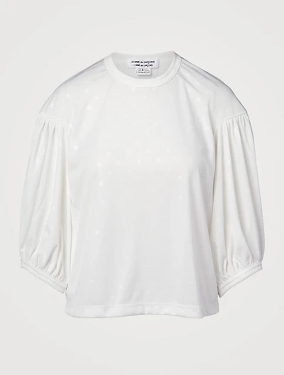 Polyester Blouse With Embossed Dots