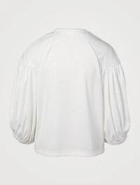 Polyester Blouse With Embossed Dots