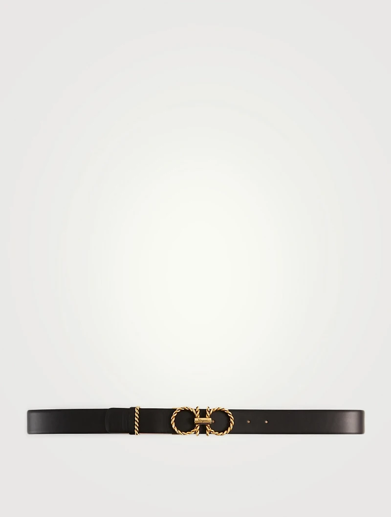 Gancini Leather Belt