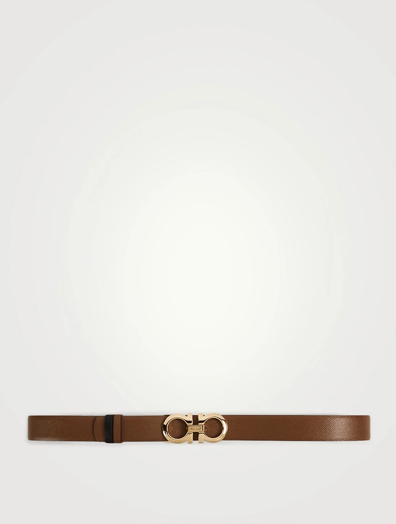 Gancini Leather Slim Belt
