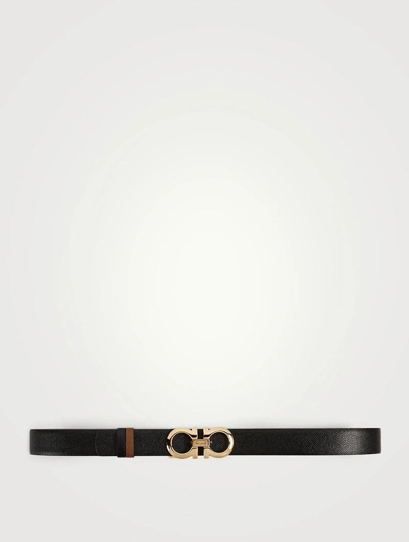 Gancini Leather Slim Belt