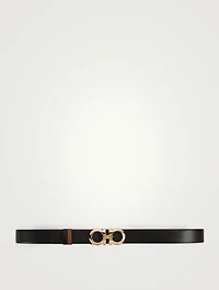 Gancini Leather Slim Belt
