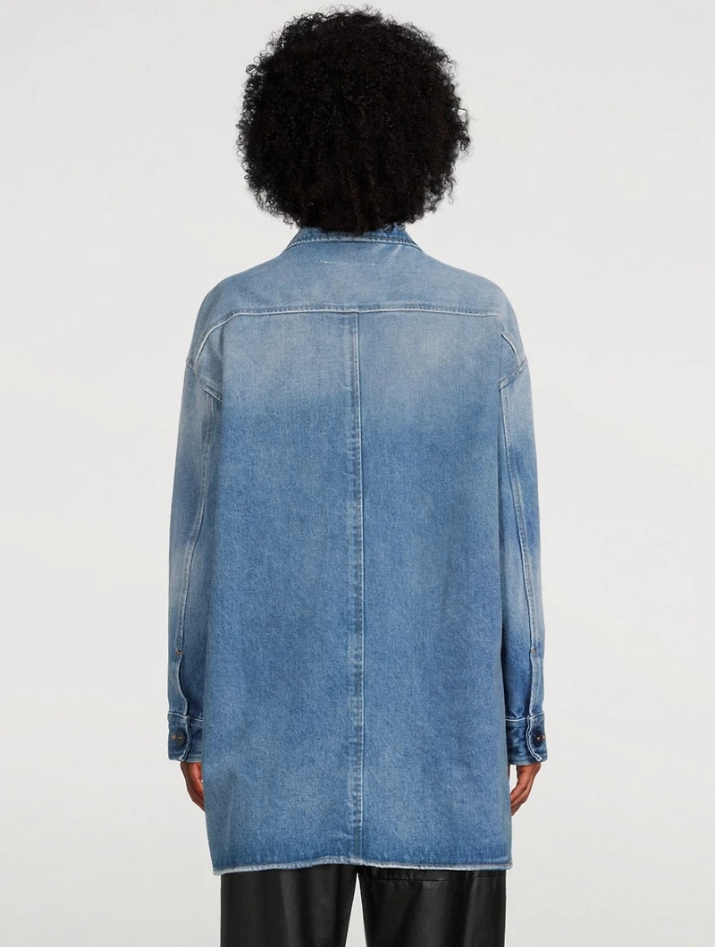 Long Zipped Denim Jacket