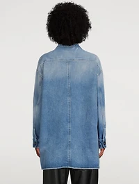 Long Zipped Denim Jacket