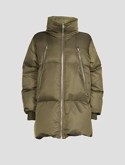 Nylon Zipped Puffer Jacket