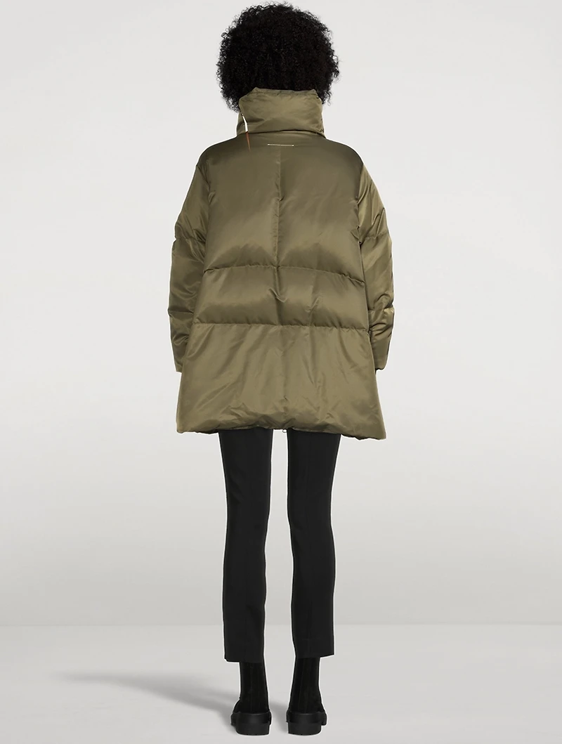 Nylon Zipped Puffer Jacket