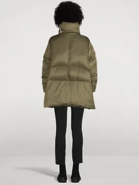 Nylon Zipped Puffer Jacket