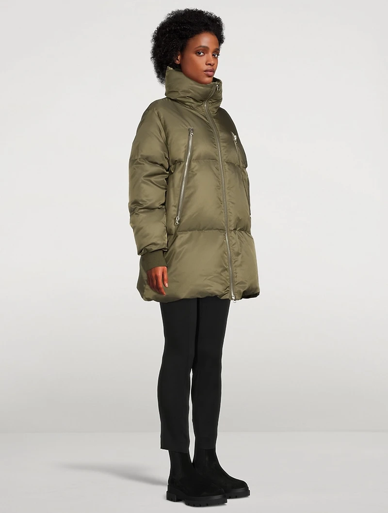 Nylon Zipped Puffer Jacket