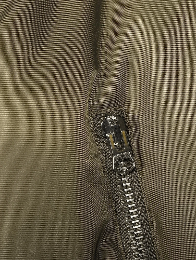 Nylon Zipped Puffer Jacket