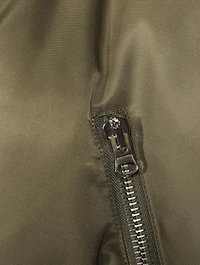 Nylon Zipped Puffer Jacket