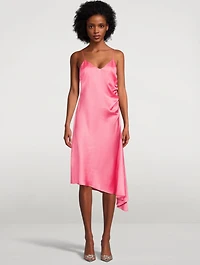 Asymmetrical Slip Midi Dress