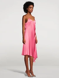 Asymmetrical Slip Midi Dress