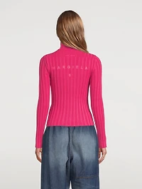 Ribbed Knit Zipped Sweater